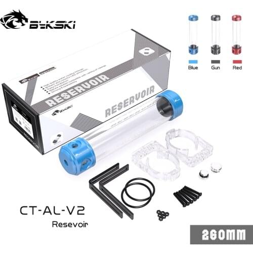 Bykski Cylindrical Reservoir PC Water Cooling, OD56mm Aluminum Water Tank, Multiple Colors 150/200/260mm, CT-AL-V2