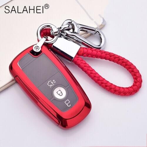 TUP+PC Car Key Cover Remote Case Decoration Fit For Ford Focus MK3 Mondeo Fiesta Kuga ECOSPORT ESCAPE RANGER Interior Accessorie