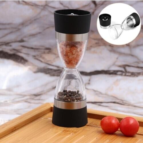 Black Manual Pepper Grinder Seasoning Jar Multifunctional Spice Grinder Rotating Seasoning Box Kitchen Tool