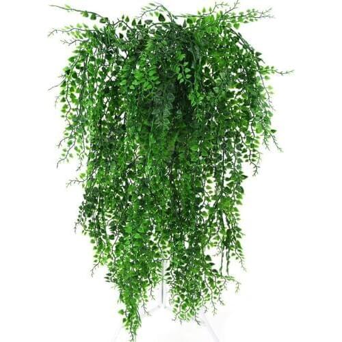 Artificial Green Plant Vines Wall Hanging Fake Leaves Plant for Home Garden Decoration Simulation Orchid Fake Flower Rattan