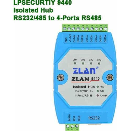 Isolated 4ch RS485 hub/1 port to 4*RS485 converter For RS485 network extension/relay/Isolation without interference
