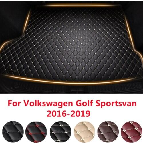 SJ Car Trunk Mat Tail Boot Tray AUTO Floor Liner Cargo Carpet Luggage Mud Pad Fit For Volkswagen VW Golf Sportsvan 2016 17-2019