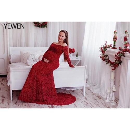 Mermaid Maternity Photography Props Dresses Lace Long Pregnancy Dress Pregnant Women Maxi Maternity Gown For Photo Shoot