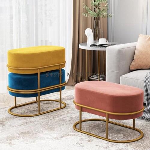 Small Stool Living Room Entrance Low Stool Nordic Net Red Dressing Table Light Luxury Stool Fitting Room Creative Small Bench