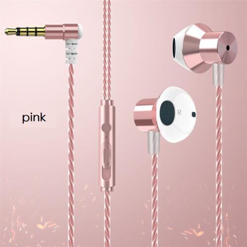 Metal wired headset In ear headphones 3.5mm audio interface For smartphones computers tablets High quality sound