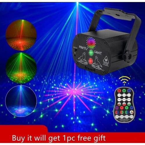 Mini RGB Disco Light Laser Stage Projector DJ Party LED Strobe Lamp USB Rechargeable Night Club Lighting Effect Birthday Lamp