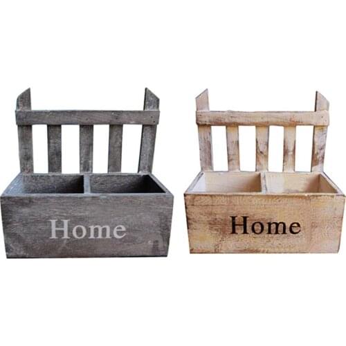 Wall Hanging Wooden Flower Basket Cute Vase Pots Planter Simulation Home Garden Decoration Photography Props