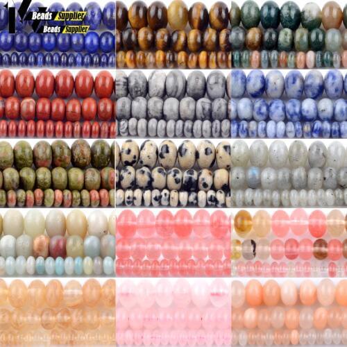 Natural Red Jaspers Citrines Labradorite Rondelle Loose Beads Accessories for Needlework Diy Jewelry Making Bracelets 15"