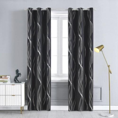 Nordic Style Bronzing Blackout balcony Curtains with Shade Cloth Insulated Fabric Curtain for Home Living Room Window Decoration