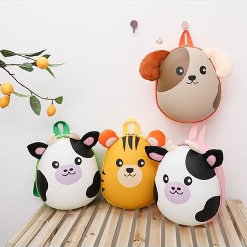 2021 New Cute Fashion Children Small School Bag Boys and Girls Eggshell Bag Baby Kindergarten School Bag Travel Outing Backpack