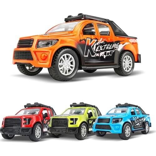 Pickups Truck Model 1:43 Scale Pull Back Alloy Diecast Off-road Vehicle Collectible Toy Car For Boy Children Christmas Gift S031
