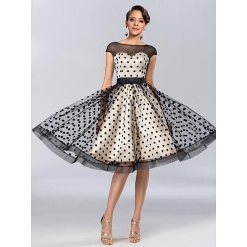 72111 O-neck cap-sleeve A-line knee-length tulle&matte satin homecoming dresses/formal gowns belt&bow free shipping fashion 2019