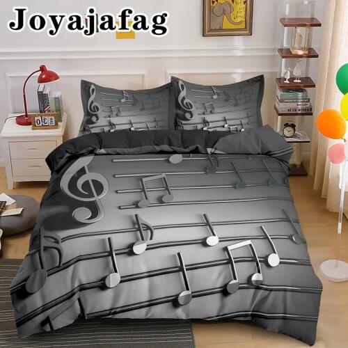 Aesthetic Music Notation Duvet Cover With Pillowcase 2/3pcs Luxury Psychedelic Colorful Bedding Set For Bedroom Decor Bed Sets