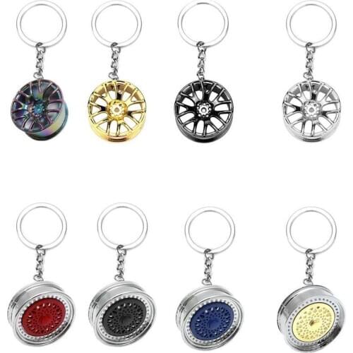 Luxury Wheel Hub Key Chain Zinc Alloy Tire Styling Car Key Ring Auto Modification Parts Key Holder Auto Accessories Wholesale