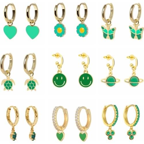 BOKAO Earrings 2021 Trend Pendientes Plata 925 Smiley Love Drop Earrings Piercing Gold/Silver Woman Jewelry Bijoux Femme Серьги