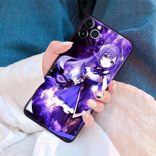 Keqing genshin impact anime manga silicone Phone Case FOR iPhone Se 6 6s 7 8 Plus X Xr Xs 11 12 Mini Pro Max Glass Cover Shell