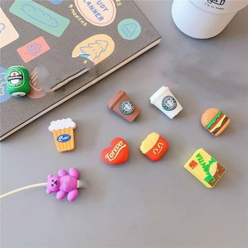 Cute Usb Cable Bite Charger Wire Protector Silicone Cable Saver for Iphone Charging Cord Protector Data Line Cable Protection