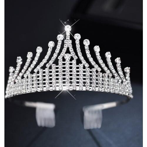 Wedding Crown Bridal Jewelry Headwear Gold And Crystal Rhinestone Hair Jewelry Accessories Ladies Gifts