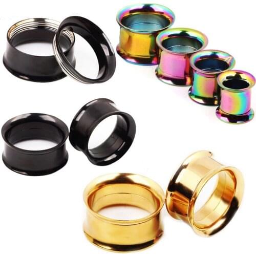 TIANCIFBYJS Stainless Steel Screw Ear Gauges Flesh Tunnels Plugs Expander Stretcher 5-20mm wholesales Piercing Stertcher Tunnel