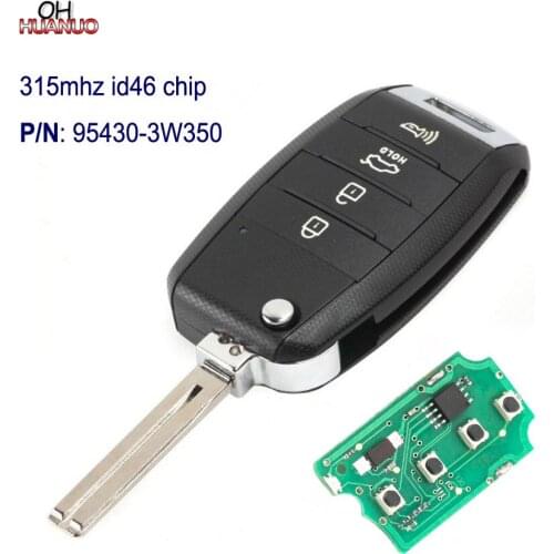 Upgraded 4 Buttons Folding Flip Remote Key 315MHz ID46 Chip for Kia Sportage 2014-2015 P/N: 95430 3W350