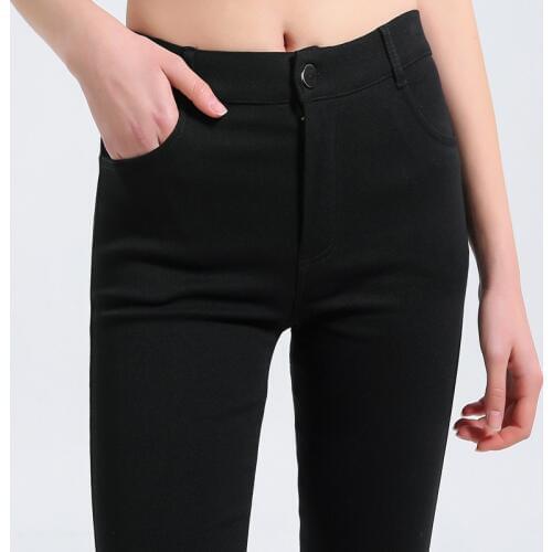 Spring Womens Plus Large Size 6xl Pant Elasticity Slim Pencil Pants High Waist Skinny Leggings Black Trousers pantalon femme