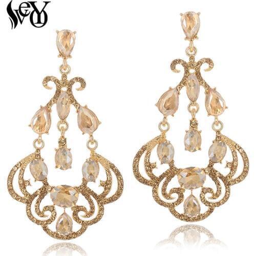 VEYO Vintage Luxurious AAA Rhinestone Drop Crystal Earrings for Women Fashion Jewelry Free shipping