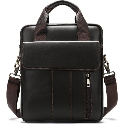 Mens Cowhide Vintage Business Briefcase Genuine Leather Vertical Handbag Male Luxury Shoulder Tote Bag Crossbody Bag Mens 2021