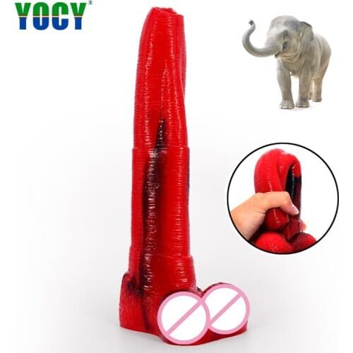 YOCY Long G-Spot Silicone Dildo Elephant Texture Massager Anal Butt Plug Colorful Fake Penis Fanasty Toys