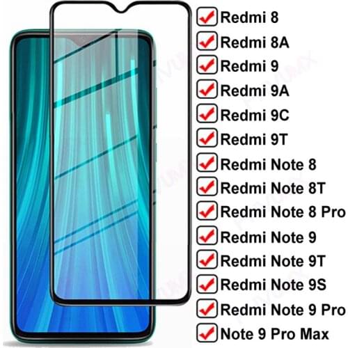 Protector de pantalla de vidrio templado 11D para Xiaomi Redmi 8, 8A, 9, 9A, 9C, 9T, Redmi Note 8, 9 Pro, Max, 8T, 9S