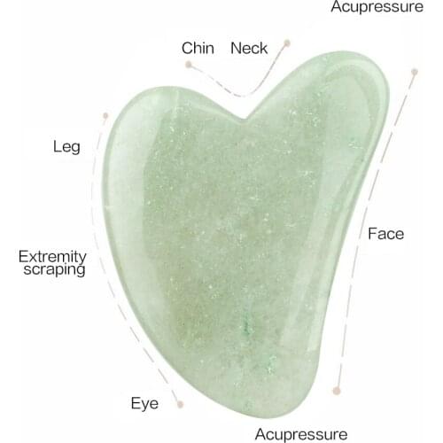 Green Gua Sha Facial Massage Jade Guasha Board Natural Jade Gua sha Stone Face Neck Back body Massage Rose Quartz
