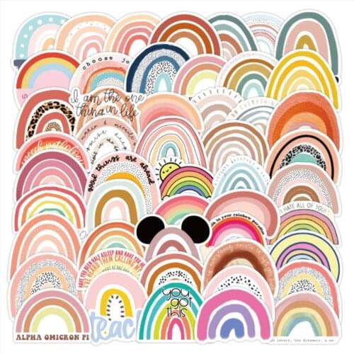 10/30/50PCS Colorful Rainbow Bridge Fresh Graffiti Sticker Guitar Notebook Helmet Decoration Sticker Toy Wholesale