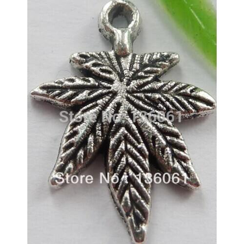 Maple Leaves Floating Metal Charms Pendants Vintage Silver For Bracelet Necklaces DIY Jewelry Making Findings HOT 10pcs Z1233