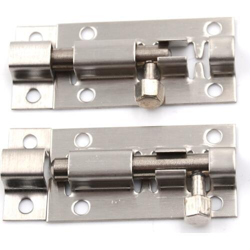 2PCS 2 Inch Length Stainless Steel Door Latch Sliding Lock Barrel Bolt