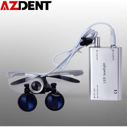 3.5X Dental Surgical Magnifier Magnification Binocular Magnifying Glass With Led Lights Medical Operation Loupe Lamp
