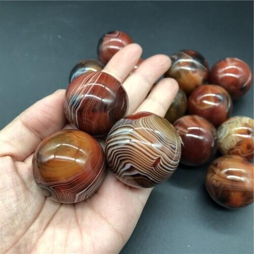 3cm natural crystal silk agate ball fossil decorated ball 1pc
