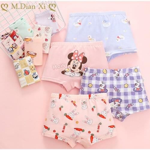 4Pc/Lot Baby Girls Underwear Cotton Cartoon Minnie Panties Kids Short Briefs Children Underpants for Baby for Teenager Girls