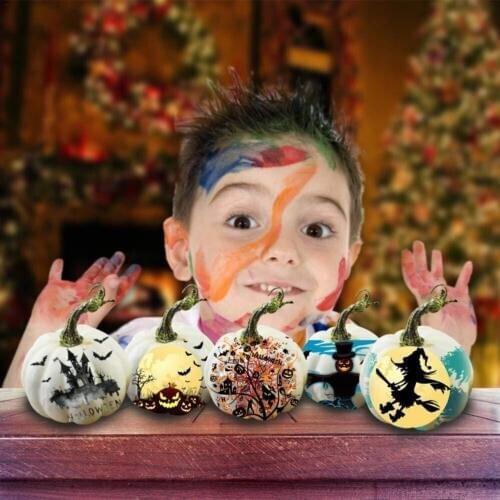 6Pcs/Lot Artificial Foam Pumpkin Plant Decor Festival Halloween Party Garden Decor Ornament 6pcs