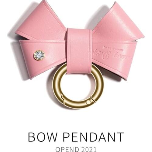 Car keychain pendant bowknot key chain ladies high-end bag ornaments leather ins electric car motorcycle key decoration pendant