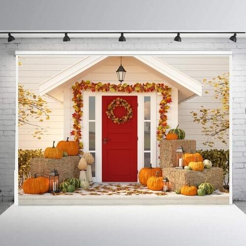 Halloween pumpkin outdoor background autumn fall photographic backdrop photo booth family holiday photo studio props B-883