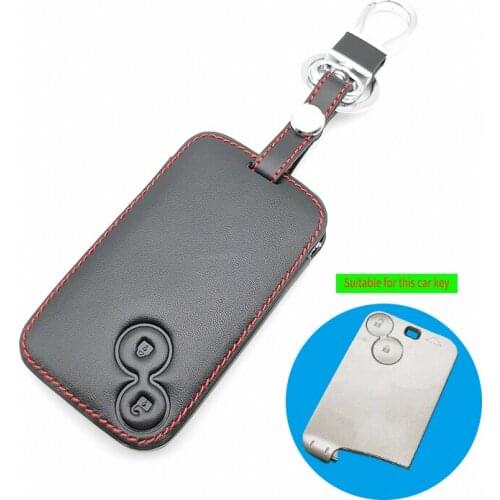 Genuine Leather Car Key Case Key Holder Keychain Protector Accessories for Renault Laguna 2 Smart Buttons Shell Cover Remote Fob