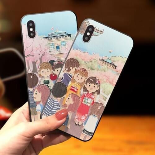 3D Embossed Phone Case for Xiaomi Redmi Note 7 8 9 Pro 8T 7A 8A Mi 10 9 8 Lite 9T CC9 CC9e Cartoon Soft TUP Back Covers