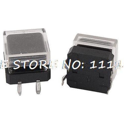 Black Square Cap Momentary Push Button Tactile Tact Switch 12 x 12mm 4 Pin