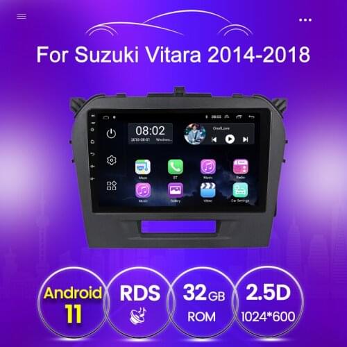 Quad Core Car Android 11 Headunit For Suzuki Vitara GPS Navigation 2015 2016 2017 2018 2019 Support Carplay DVR OBD