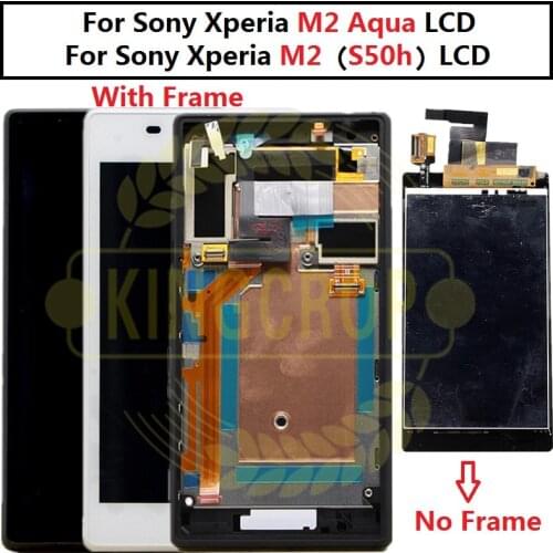 For Sony Xperia M2 Aqua S50H D2302 D2305 D2306 LCD Display+Touch Screen frame Digitizer Assembly Replacement for sony m2 S50h