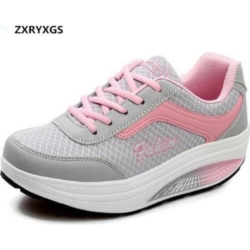 2020 New Spring Summer Breathable Mesh Shoes Women Sneakers Platform Wedges Shoes Light Comfortable Women Casual Shoes Sneakers