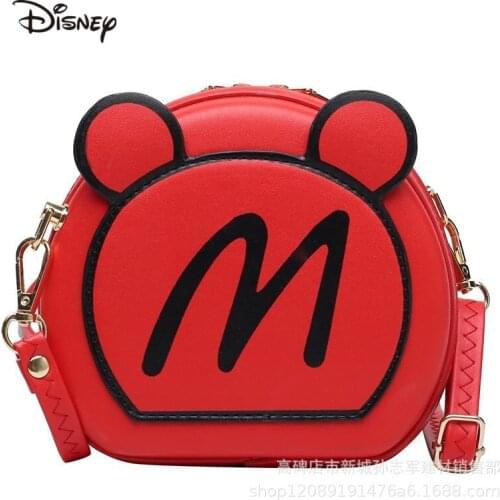 Disney mickey mouse handbag new cute student small messenger bag fashion messenger bag round shoulder bag compact female bag