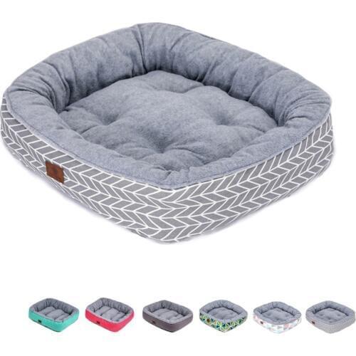 Soft Comfy Lounger Dog Bed Pet Bed Solid and Printed Color Dog Bed Pet Bed With Plush Fleece