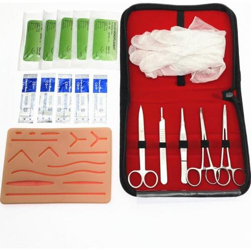 Surgical Suture Training Kit Skin Operate Suture Practice Model Training Pad Needle Scissors Tool Kit Teaching equipment