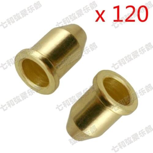 120Pcs/lot Gold Guitar String Mounting Ferrules Bushing Set For Electric Guitar bridge string retainer guitar accessories parts