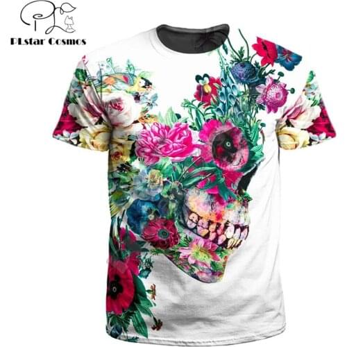 PLstar Cosmos 2019 New style Fashion summer Short sleeve t-shirt Floral Dorian Printed 3D T Shirts Harajuku street tshirt tops